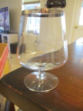Cognac Brandy Snifter silver ring vintage MCM 5 3/4'' Stemware replacement glass