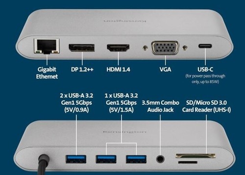 Kensington UH1440P Mobilna stacja dokująca do wideo USB-C (K33853W) Używana - Zdjęcie 5 z 5