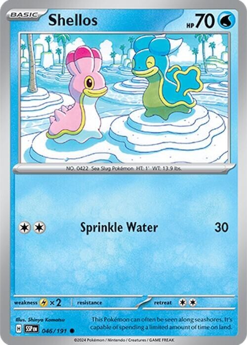 Pokemon Shellos 046/191 Regular Common Surging Sparks Water NM MLC