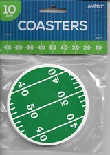 AMPRO COASTERS - FOOTBALL FIELD - PKG OF 10