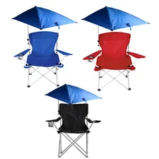 Portable Beach Chair+Umbrella Foldable Camping Canopy Stool W/ Bag Garden Chair