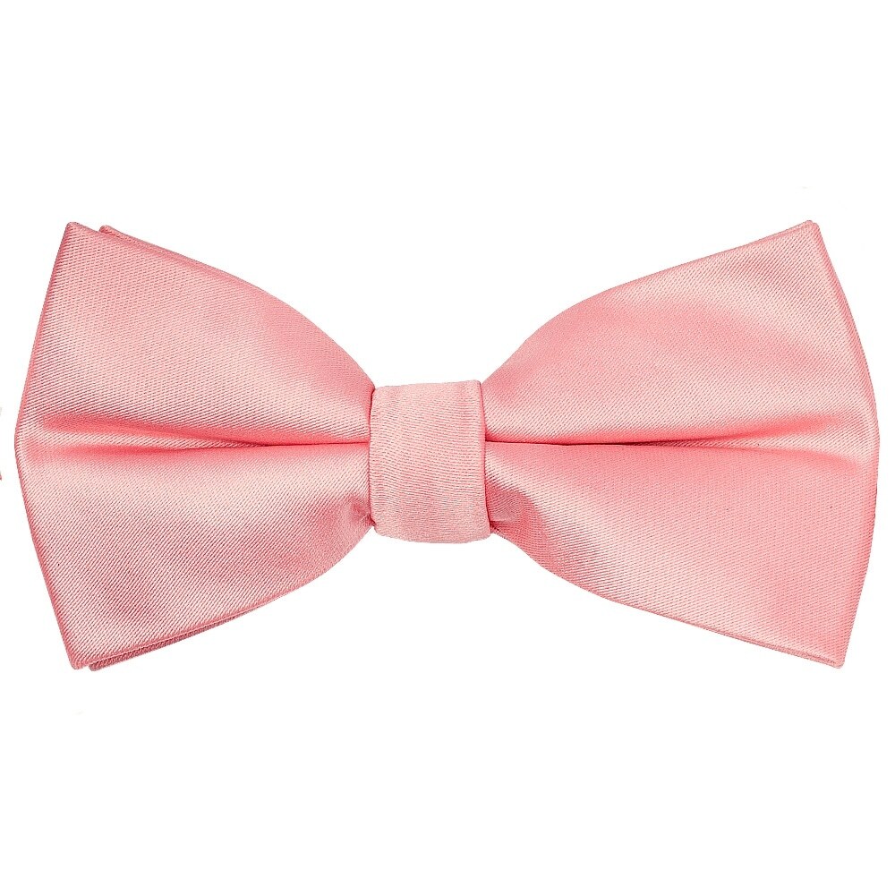 Plain Pre Tied Plain Blush Rose Satin Boys Bow Tie Age 8-11 Wedding Dickie Bow
