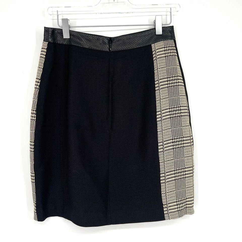 Proenza Schouler 裙子女式 4 格子千鸟格丝绸蛇皮混纺铅笔 — 第 2/4 张图片