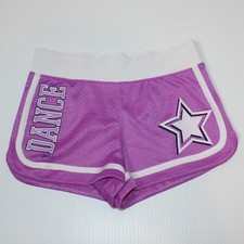 Justice Girl's Purple White Dolphin Style Dance Theme Shorts in size 6