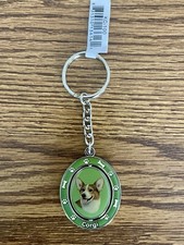 Corgi Dog Oval Keychain Metal Spinner Key Fob E S Pets Dog Lover Gift New