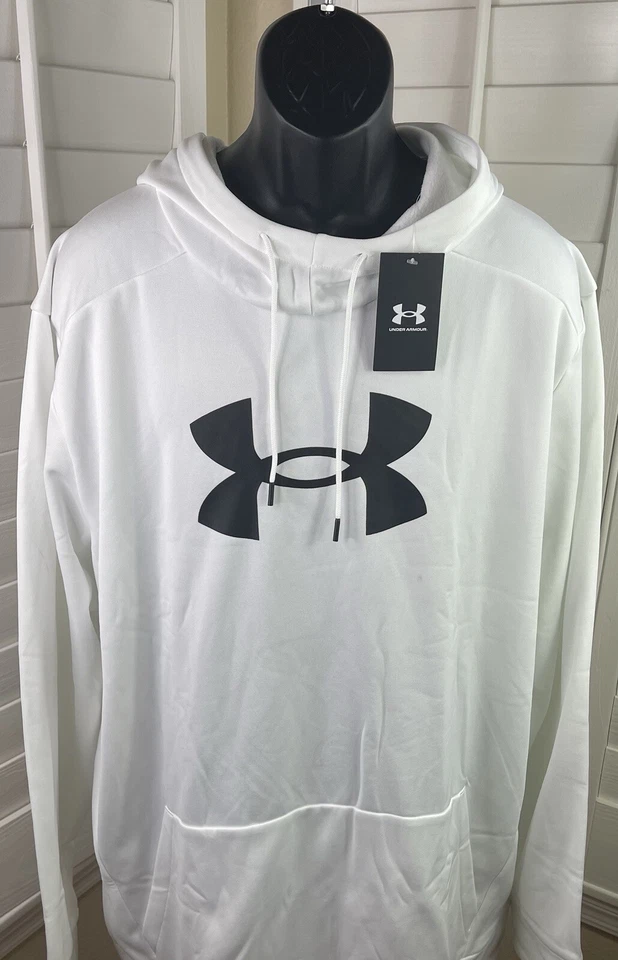 Sudadera con capucha Under Armour UA Big Logo blanca polar 1379743 100 - 3XLT para hombre - nueva con etiquetas $60 Foto 2 de 4