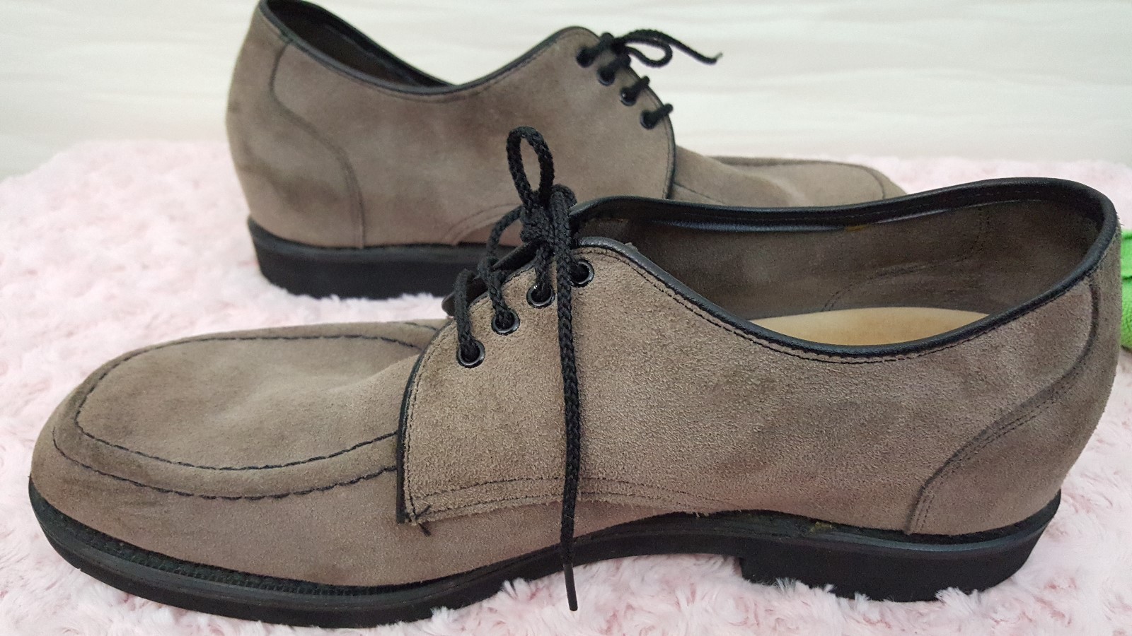 SAOLA Scarpe scamosciate uomo stringate Oxford colore marrone grigio suola gomma taglia 9 1 2 C