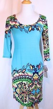 Robbie Bee USA  Size S Boho Hippy Paisley Floral Print Mood Dress Multi-Color