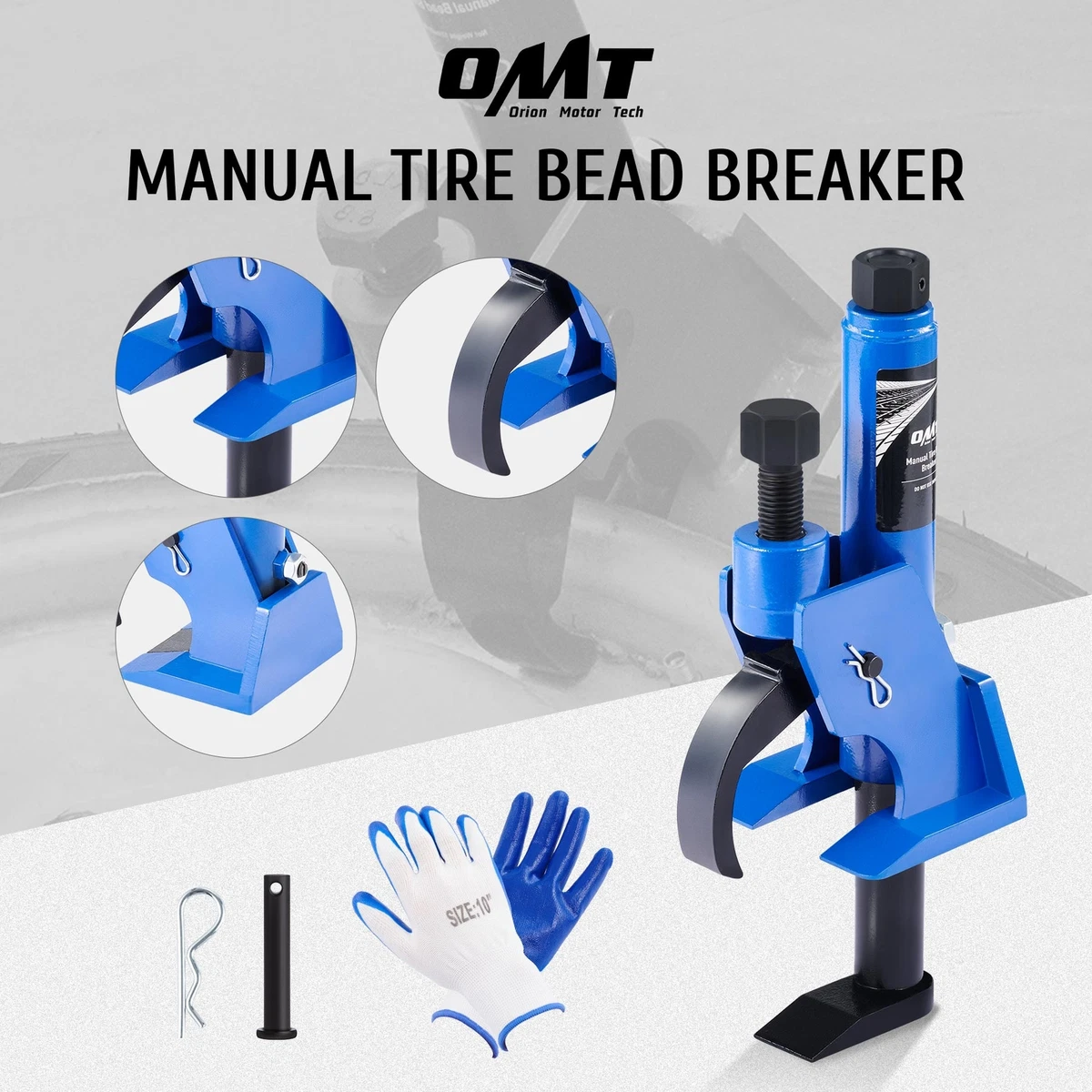 OMT Manual Tire Bead Breaker Tire Repair Tool w Hairpin Cotter Connection Pins