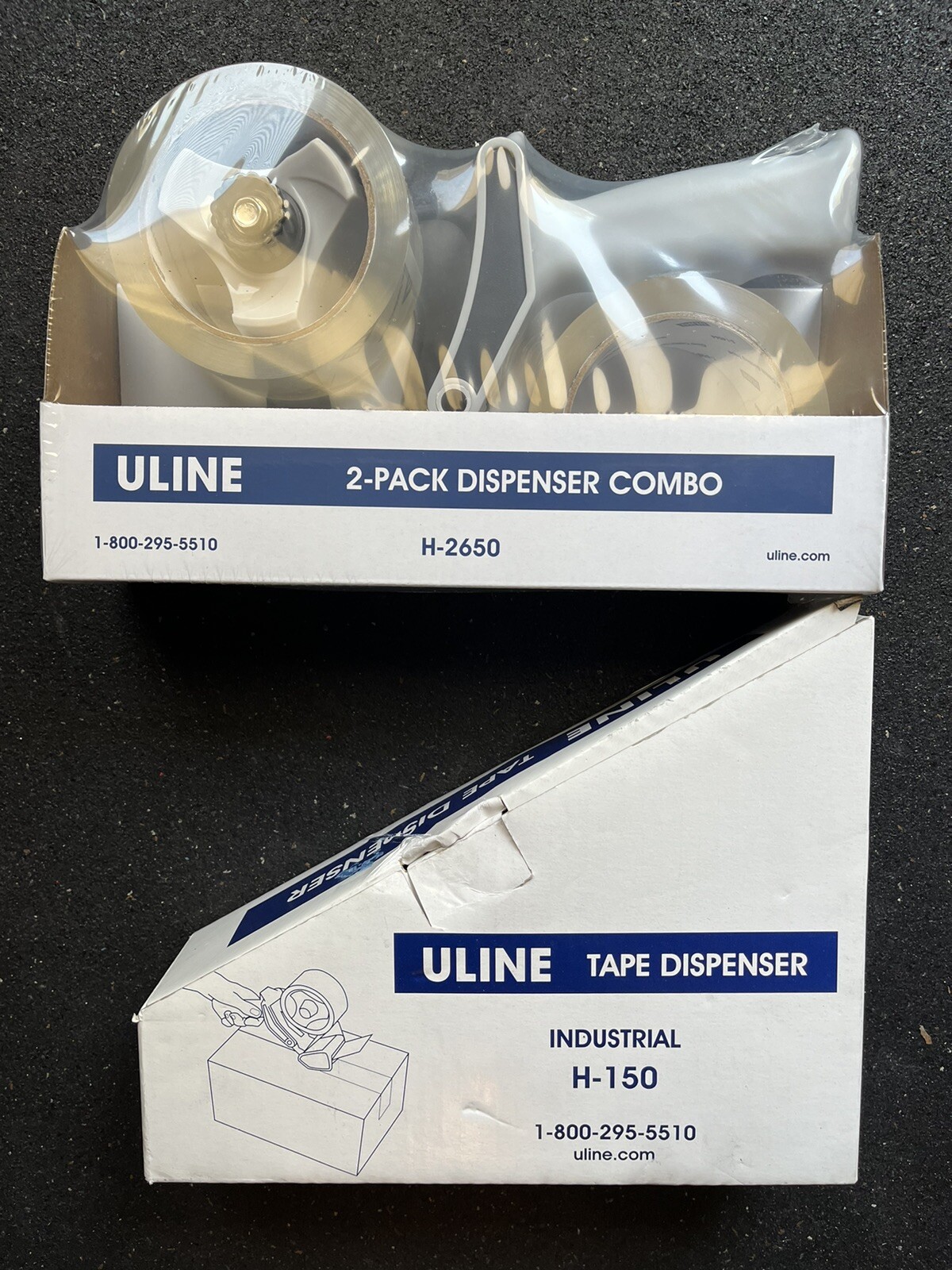 Uline Tape Dispenser H-150, H-2650 2-pack industrial dispenser combo-image