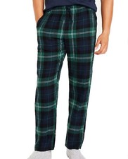 Old Navy Men Women Unisex Flannel Pajama Pants Green Blue Plaid NEW