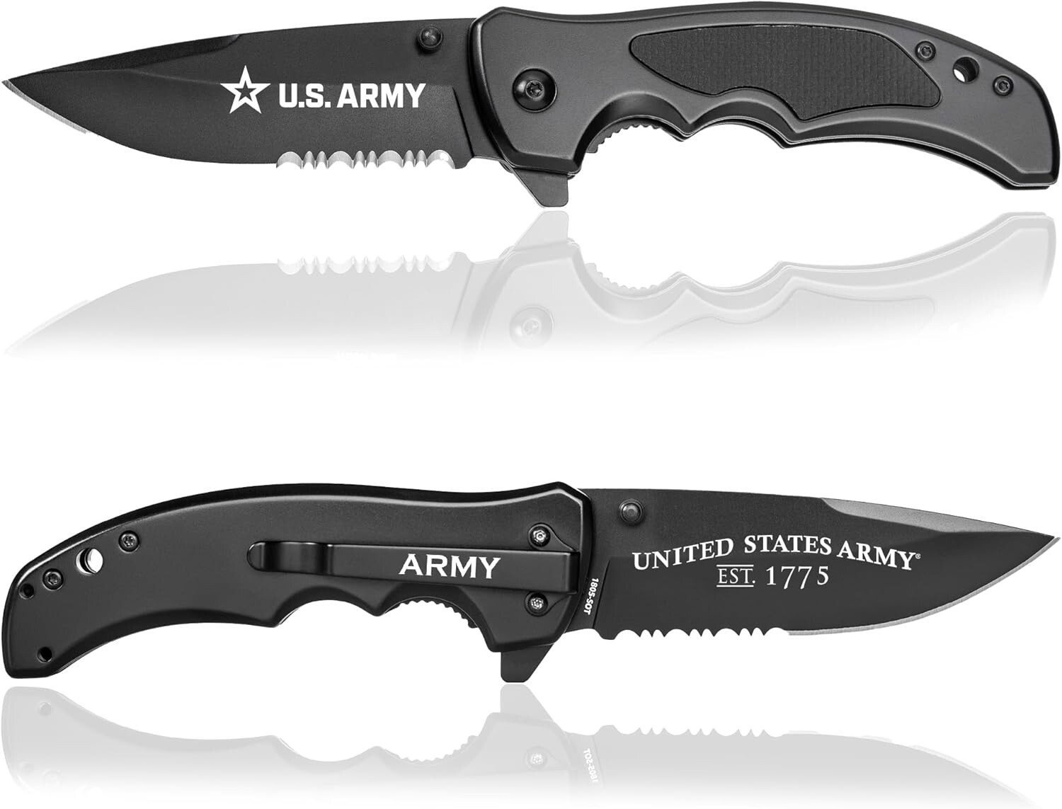 Military Tactical Knife with Black Titanium Blade for Quick Deployment