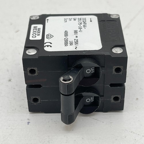 Airpax IEGF66-35175-10-V Magnetic Circuit Breaker Hydraulic Delay 10A 2 Poles - Foto 3 di 8