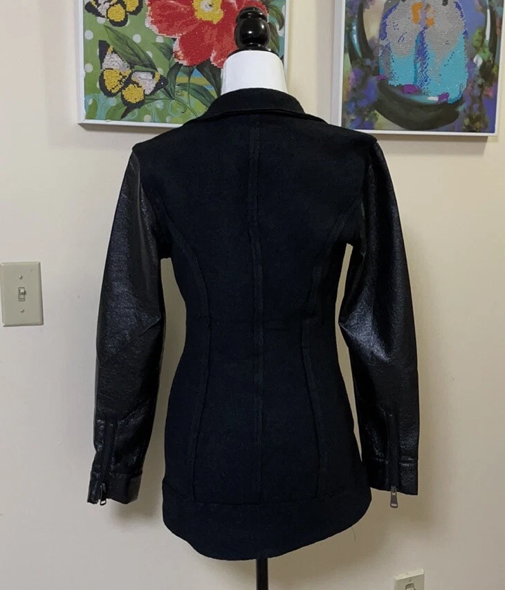 Chaqueta Moto Live a Little Negra Mezcla Lana Nueva Sin Etiquetas EE. UU. S Foto 4 de 4