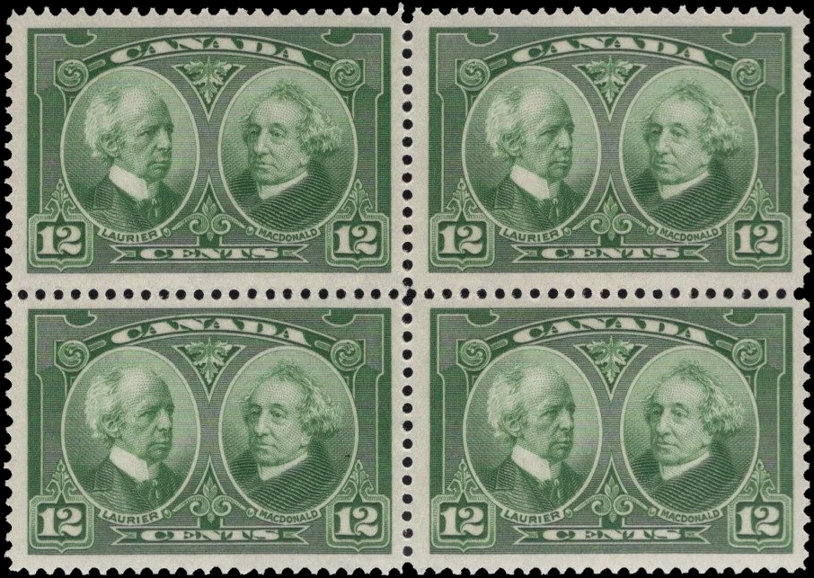 SAVOYSTAMPS CANADA 1927 FAMOUS MEN SC # 146-148 BLOCKS OF 4 * OG NH VF SCV $301 - Image 2 of 4