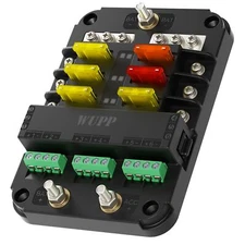 12V Fuse Block with Relay 6 Circuits Automotive Relay Box with ACC Interface