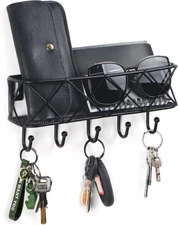 Key Holder for Wall Decorative, Entryway Key Hooks, Wall Mounted Key Rack with 5