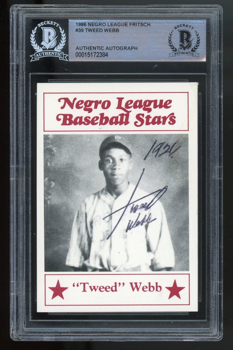 Normal Tweed Webb 1986 Negro League Stars BAS BGS Beckett