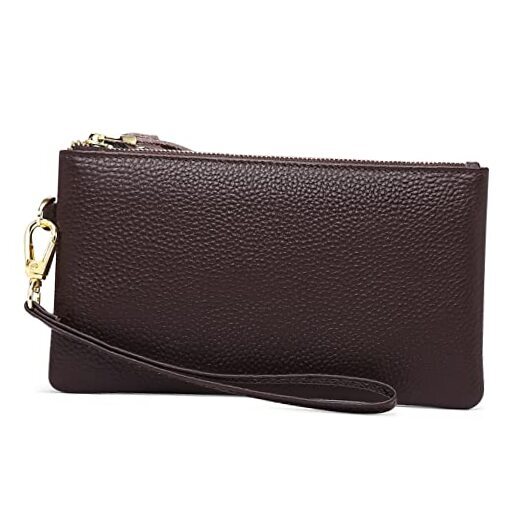Women's Wristlet Clutch Slim Leather Wallet RFID Blocking 1-2020-brown-2