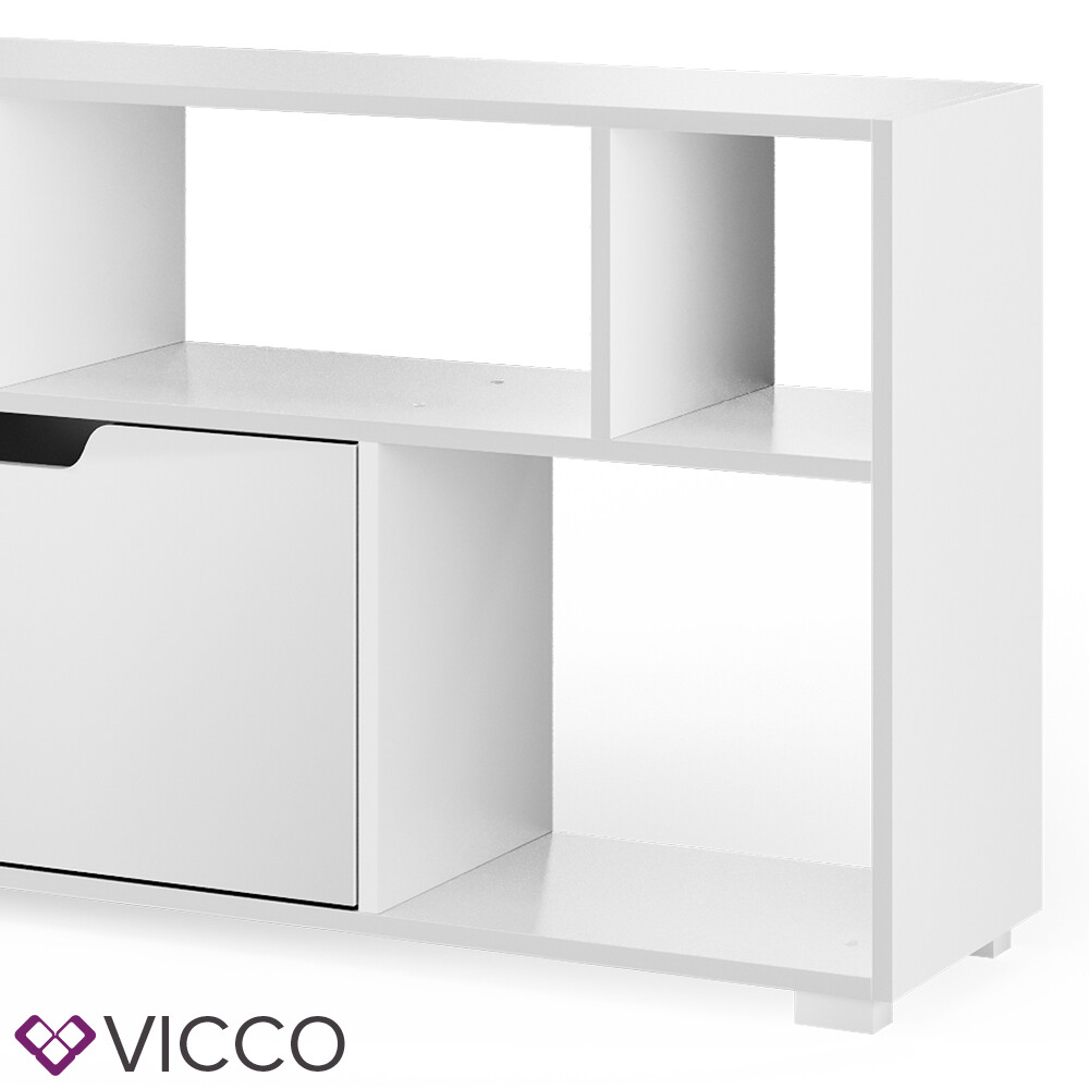 Bibliothèque Séparateur Vicco Domus – Blanc – 9 étagères – Panneau Aggloméré – 120x70x20 Cm