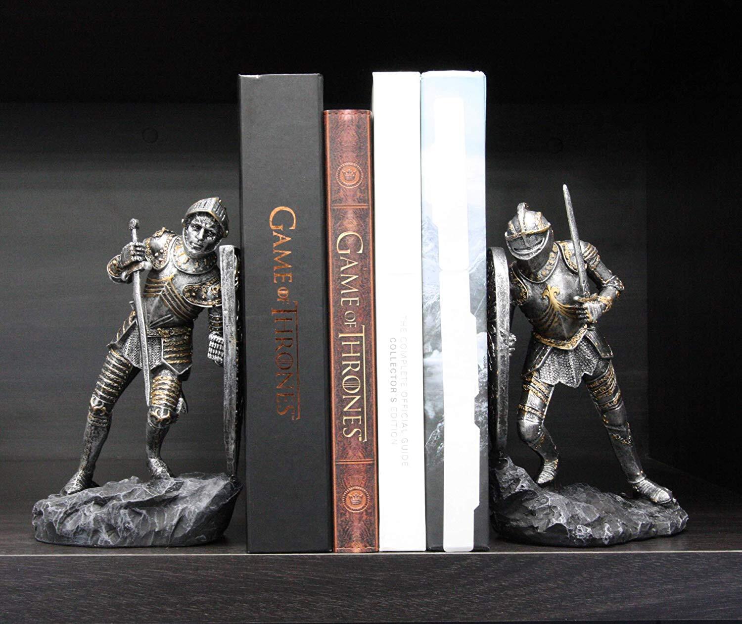 Medieval Crusader Knights Coat of Arms Bookends Set for Dueling Display-image
