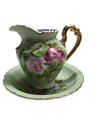 VINTAGE LEFTON Hand Painted China Pink Rose Pitcher 4172 Japan | eBay
