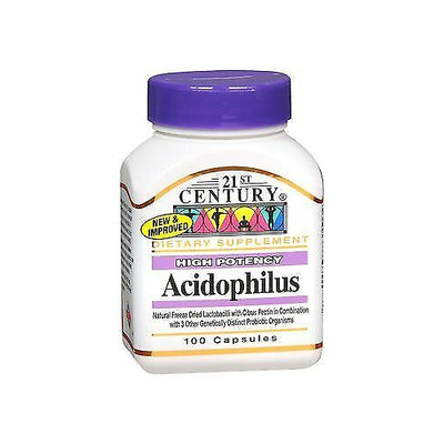 21st Century Acidophilus Capsules Probiotic Blend Gluten-Free 100 Count 2 Pack