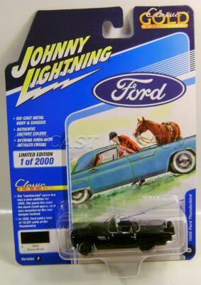1956 '56 FORD THUNDERBIRD BLACK V/B CLASSIC GOLD JOHNNY LIGHTNING DIECAST 2020