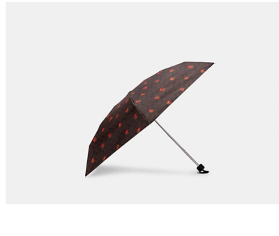 COACH UV Protection Mini Umbrella In Signature SV/Khaki/Pop Floral