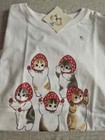 Mofusand Women Cat  Shark & Strawberry T-Shirt Uniqlo Women US Sizes XS-XL