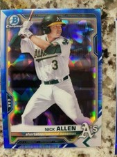 2021 BOWMAN CHROME SAPPHIRE BASE CARD #BCP-147 OAKLAND ATHLETICS NICK ALLEN