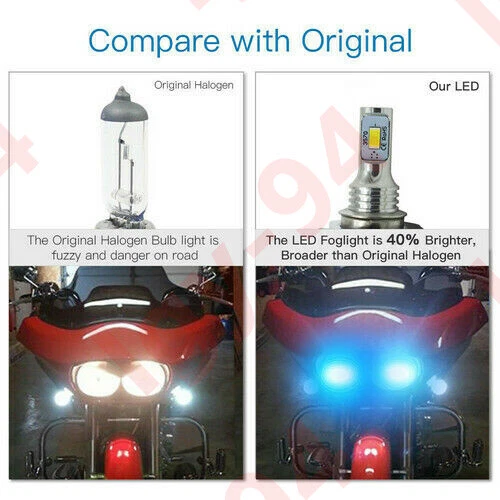 Blue H7 LED Headlight Bulb Hi/L Beam BY For Yamaha YZF R1 2007-14 YZF R3 2015-17 Foto 3 de 4