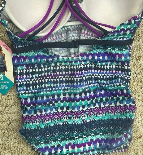 Free Country Ladies 2-Piece Swimsuit Set with Back Straps Tankini + Skort Small - Picture 18 of 24