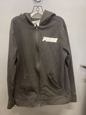 Puma Kids Black Zip Up Hoodie Sz M