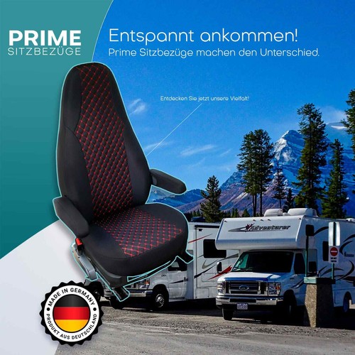Fundas de asiento de autocaravana piloto adecuadas para BilboFTs 670 (negro-rojo) - Imagen 9 de 12