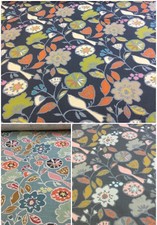 Edinburgh Weavers DELILAH Soft Linen Floral Bird Fabric.Upholstry/Curtains/Craft