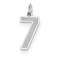 14k White Gold Medium Satin Number 7 Charm Pendant. (0.8in Long) on sale 14k White Gold Medium Satin Number 7 Charm Pendant. (0.8in Long) on sale