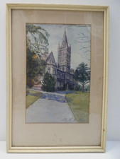 AUSTRALIAN FRAMED PAINTING WATERCOLOUR METHODIST LADIES COLLEGE KEW MELBOURNE