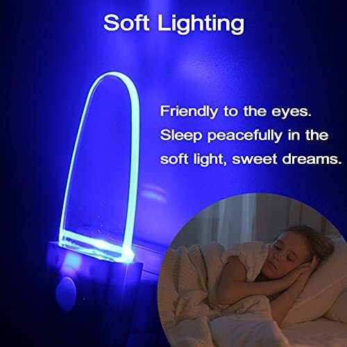 2 Pack Blue Motion Sensor Night Light Plug In Night Lights for Bedroom Bathroom - Picture 5 of 6