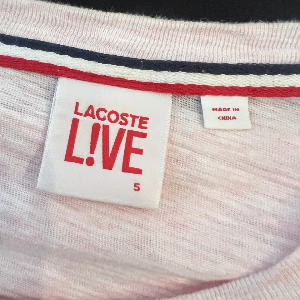 Lacoste Live L! Camiseta VE Relaxed Logo Corte y Cosida Manga Corta L Rosa Unisex 5 Foto 2 de 4