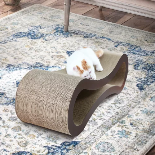 ScratchMe Gato Rascador Poste Salón Cama Gato Rascador Cartón con Cepillo para Gatos - Imagen 12 de 25