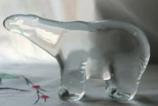  Modernist MCM Polar Bear Crystal Glass Sculpture paperweight figurine Sweden 