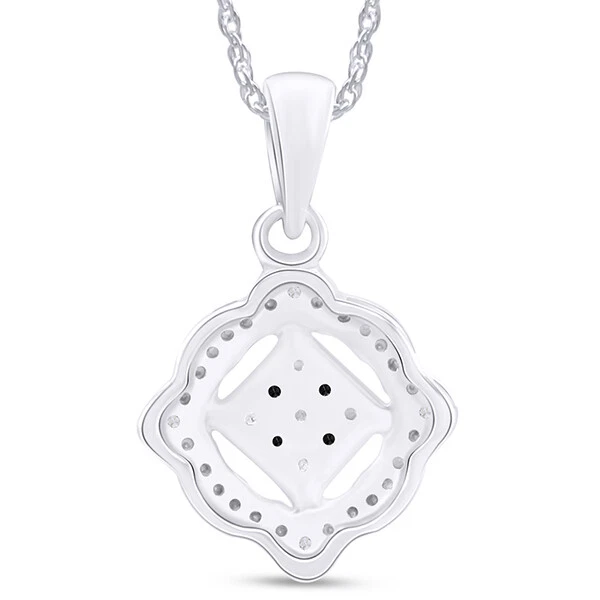 Juego de joyas de diamantes naturales enchapados en oro blanco y negro de 0,11 quilates en plata Foto 4 de 4