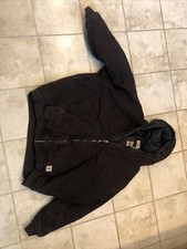 Real Work Wear - Canvas Quilt Lined Full Zip Jacket/Coat With Hood 4XL