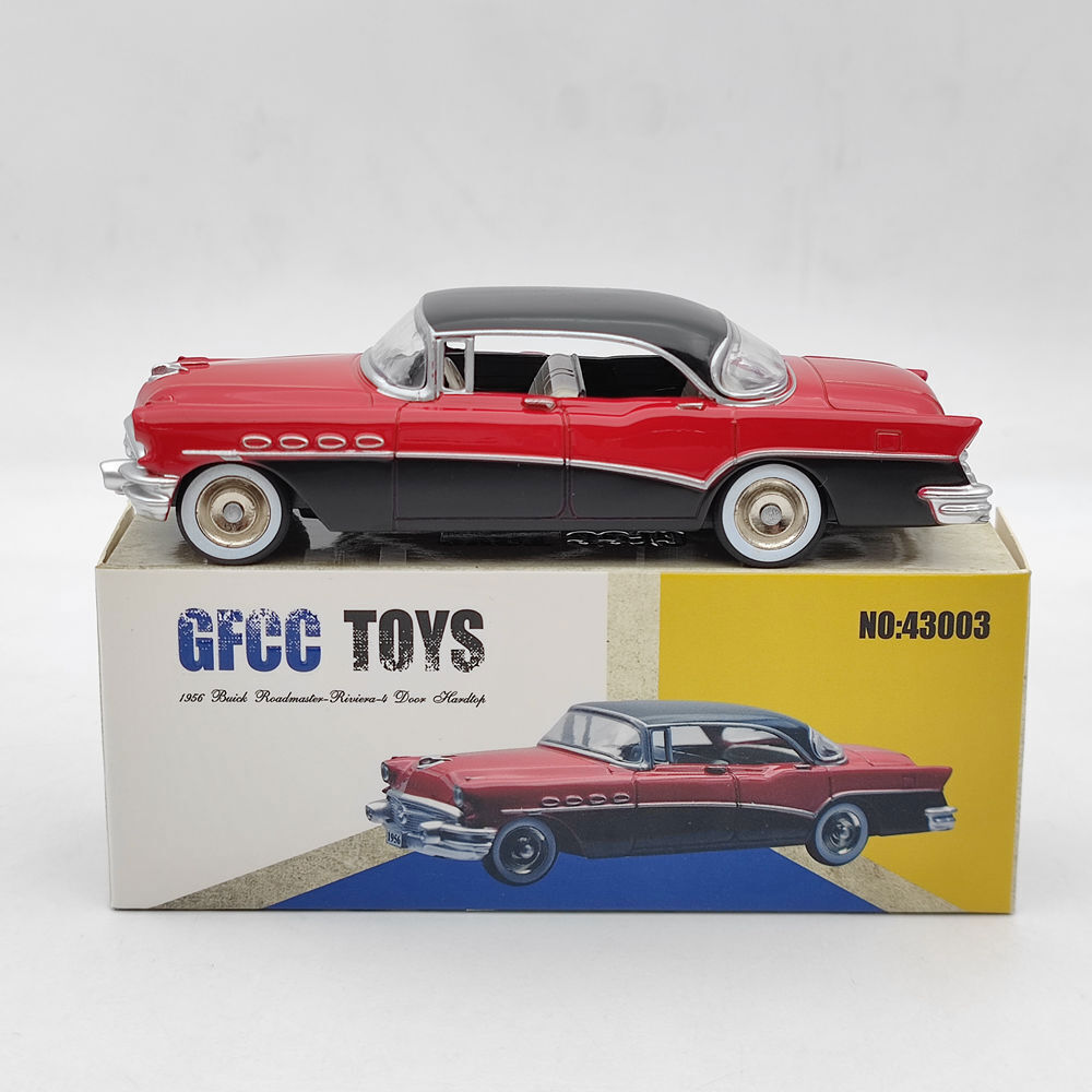 GFCC Toys 1:43 1956 Buick Roadmaster-Riviera-4 Door Hardtop 43003A Alloy car Red