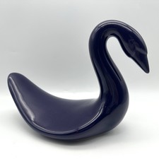 Vintage Ceramic Dark Purple Swan Decor Wash Cloth/Towel Holder