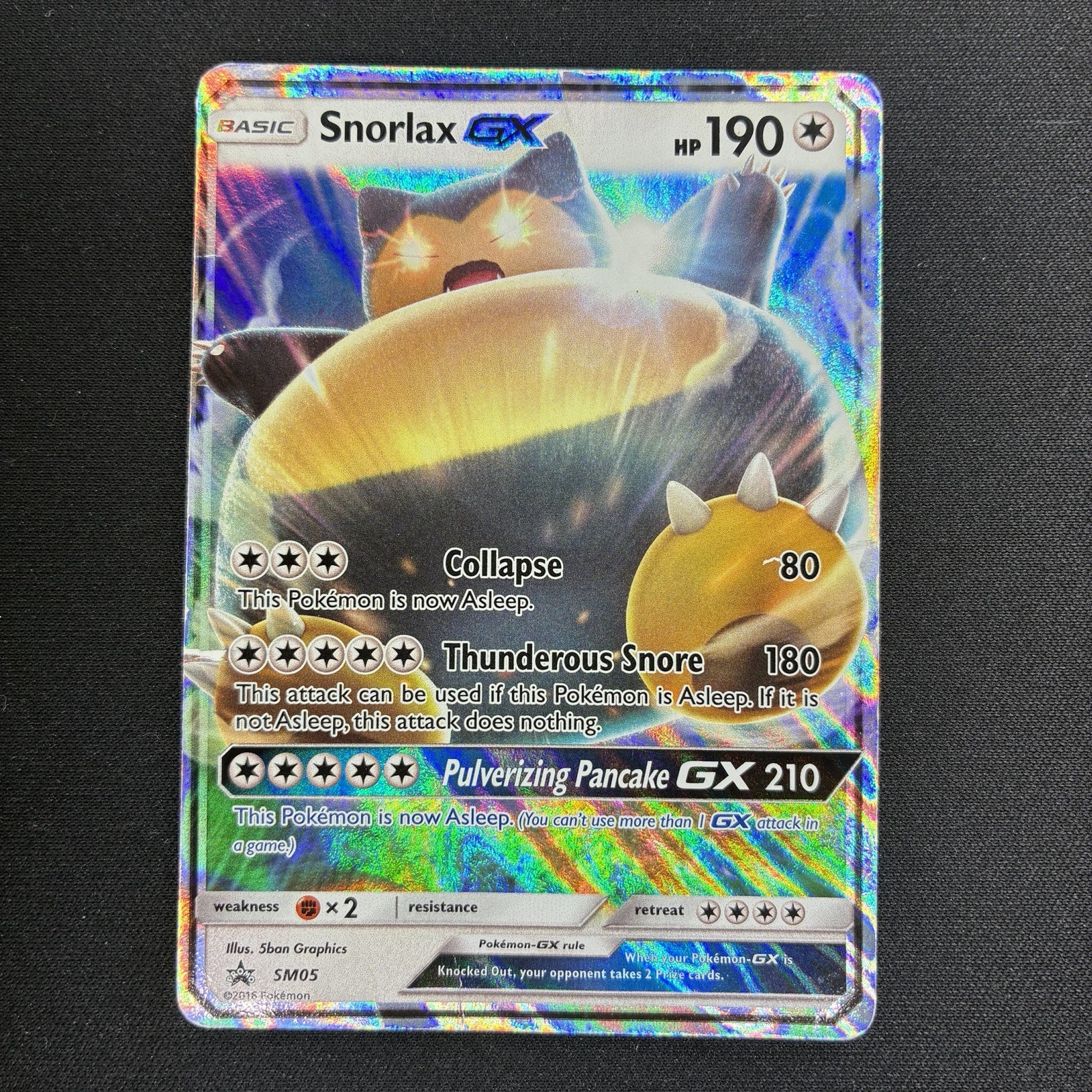 Snorlax GX - SM05 Holo Promo Sun & Moon Promo Pokemon HP Heavily Played