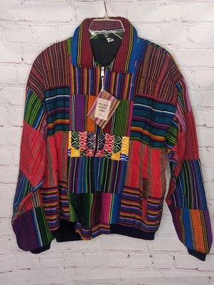 The Original Village Patch Coat Handwoven 100% Cotton No Two Alike