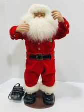 Jingle Bell Rock Santa Dancing Sings 16”Velvet Clothing Bobby Helms Tested Works