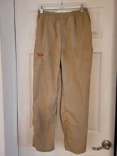 DICKIES WOMENS TAN ELASTIC WAIST CARGO SCRUB PANT SIZE M